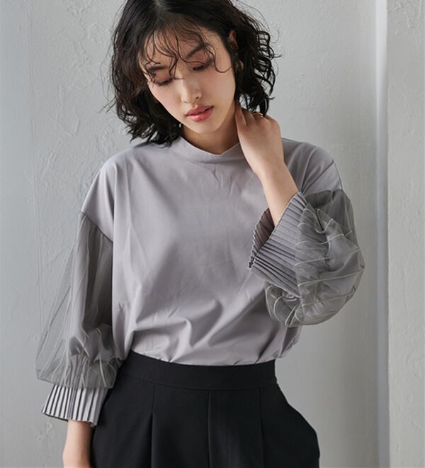ボリュームフリル袖シアーブラウス - ベルーナ【公式】