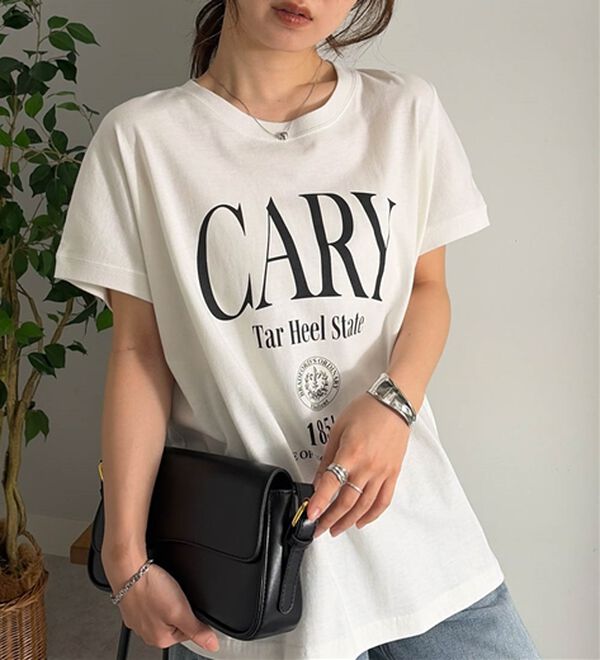 RANAN（ラナン）の「【汗シミ防止】カレッジロゴプリントT（Tシャツ）」｜詳細画像