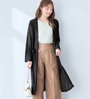 alotta（アロッタ）の「【選べる丈】さらっと軽いサマーカーディガン（その他カーディガン）」｜ブラック／ロング