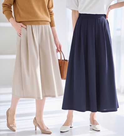 alotta（アロッタ）の「【選べる２丈】上品ドレープパンツ（ワイドパンツ・ガウチョ）」