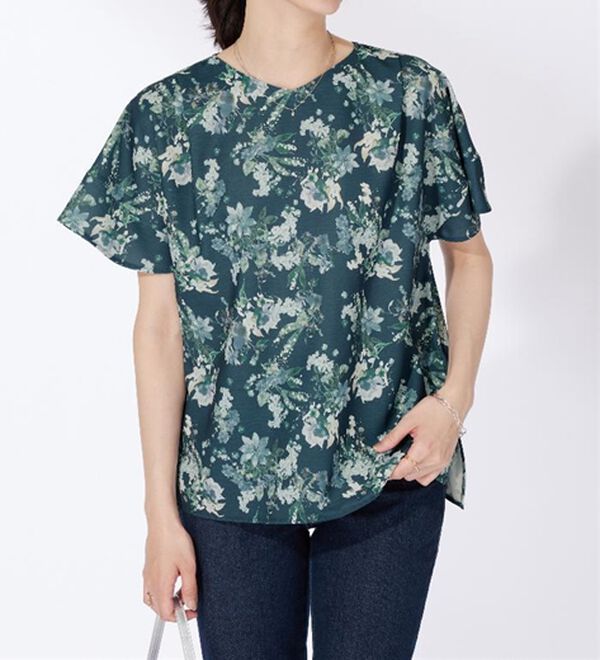 BELLUNA（ベルーナ）の「〈日比谷花壇〉袖フリルデザインブラウス（ブラウス）」｜詳細画像