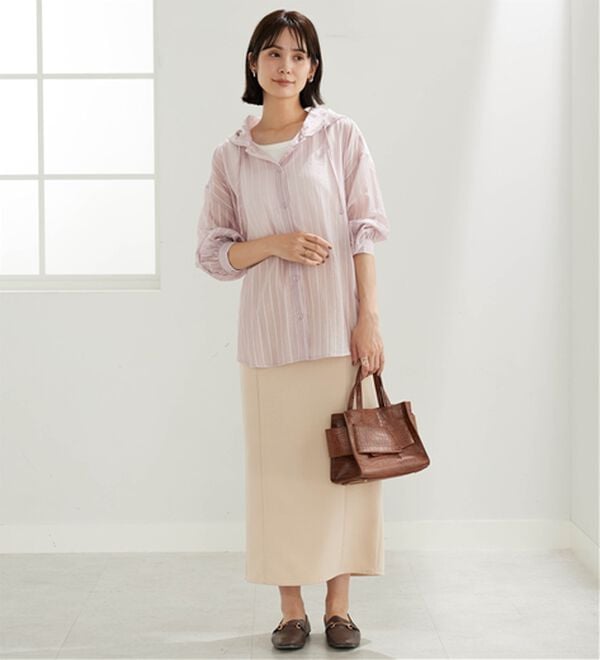 BELLUNA（ベルーナ）の「シアー素材フードデザインシャツジャケット（シャツ）」｜詳細画像