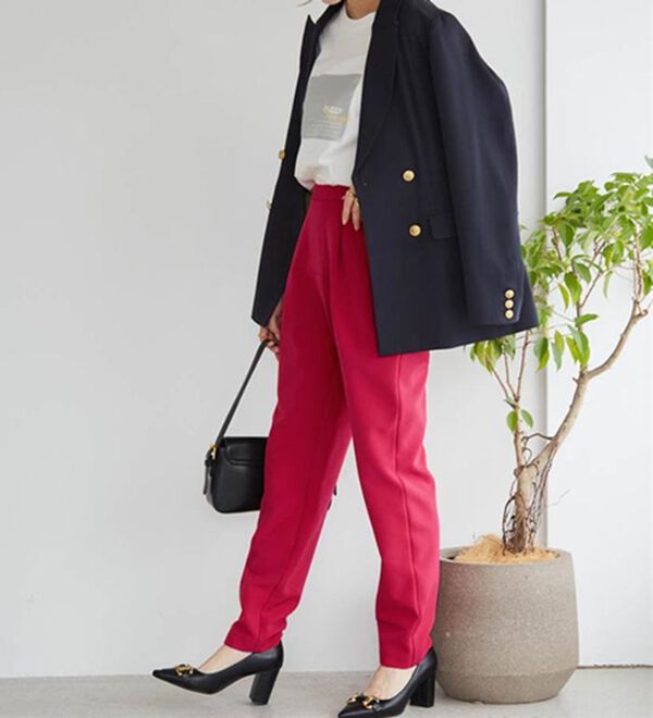 RANAN（ラナン）の「あったか！裏起毛美脚シルエットタックパンツ（フルレングスパンツ）」｜詳細画像