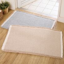 「厚手のワッフル織バスマット大判２色組（バスマット）」