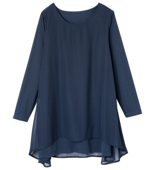 RANAN（ラナン）の「異素材切替フレアーチュニック（チュニック）」｜詳細画像