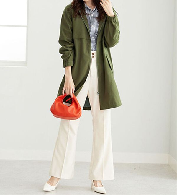 BELLUNA（ベルーナ）の「はっ水加工ボンディング素材ロング丈パーカー（ロングコート）」｜詳細画像