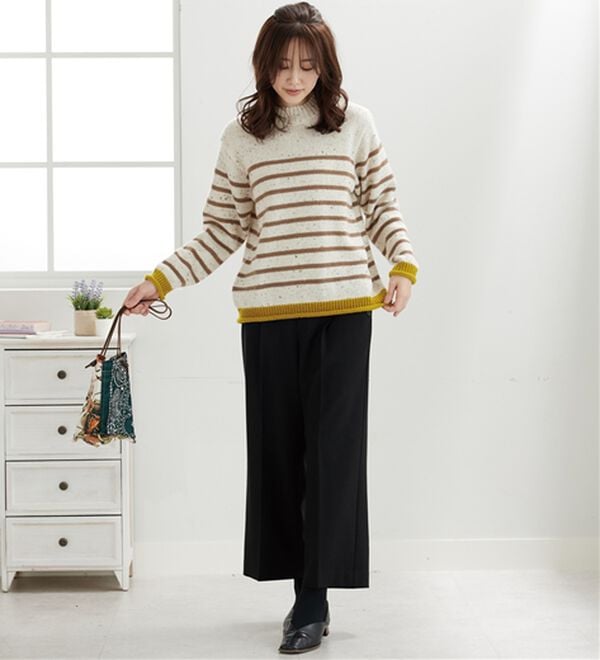 BELLUNA（ベルーナ）の「カラーネップ入り配色ボーダープルオーバー（カットソー）」｜詳細画像