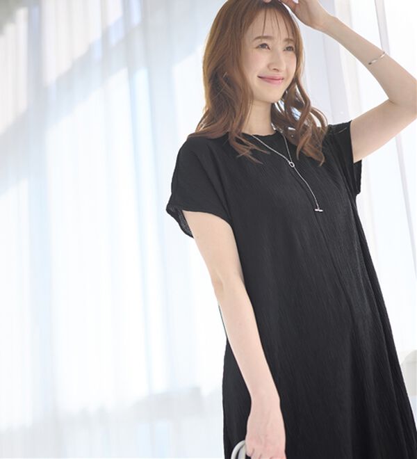 alotta（アロッタ）の「【４つの機能付】ひんやり楽ちん快適！フレアーワンピース（カットソーワンピース）」｜詳細画像