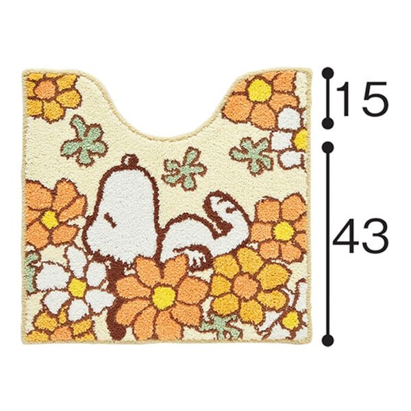 「お花いっぱいスヌーピートイレタリー（トイレマット）」｜詳細画像