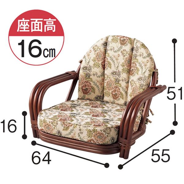 「高さ・色が選べる籐回転座椅子（椅子・チェア・スツール）」｜詳細画像