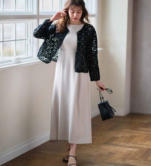 上品見えバックギャザーワンピース - ベルーナ【公式】 