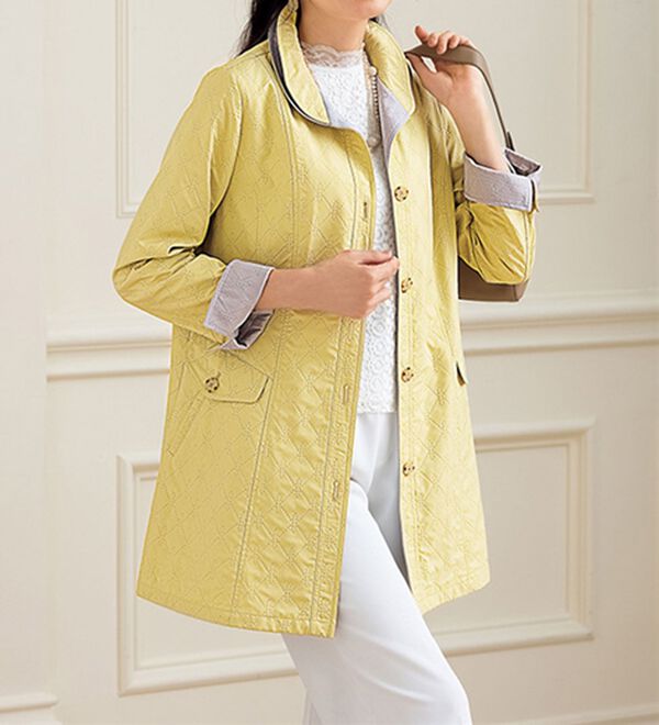 ルフラン（ルフラン）の「配色ピンソニック素材コート＜グラテル＞（ハーフコート）」｜詳細画像