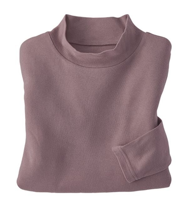 BELLUNA（ベルーナ）の「【選べる衿】肌に優しい綿１００％暖か発熱素材プルオーバー＜ベルホット　コットン＞（カットソー）」｜ローズグレー