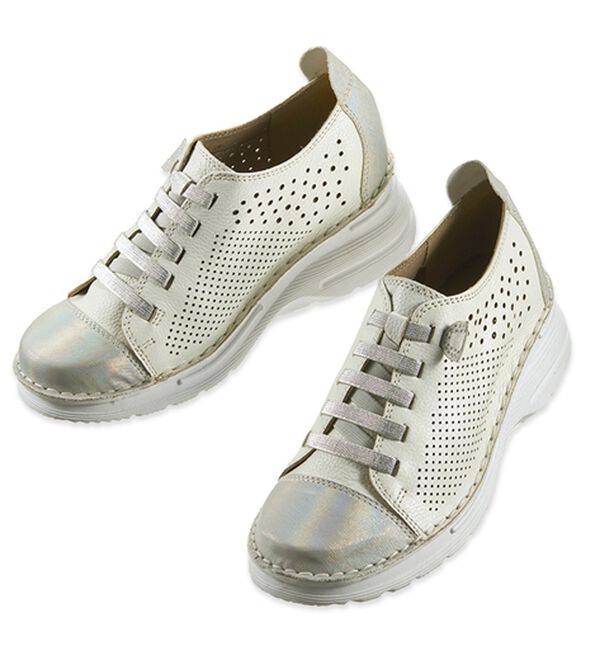 ルフラン（ルフラン）の「ｔｏ　ｂｅ　ｃｏｎｔｉｎｕｅｄ　厚底パンチングスニーカー（スニーカー）」｜ホワイト／シルバー