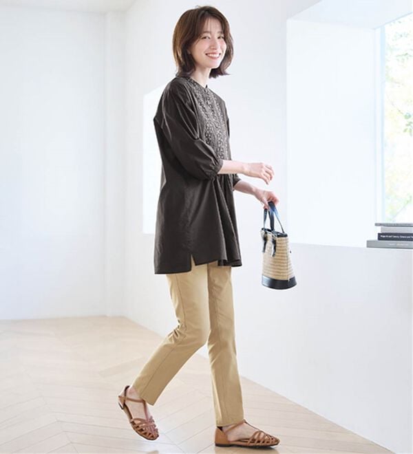 Viola e Viola（ヴィオラ エ ヴィオラ）の「すっきり楽ちんチュニックパンツ（フルレングスパンツ）」｜詳細画像