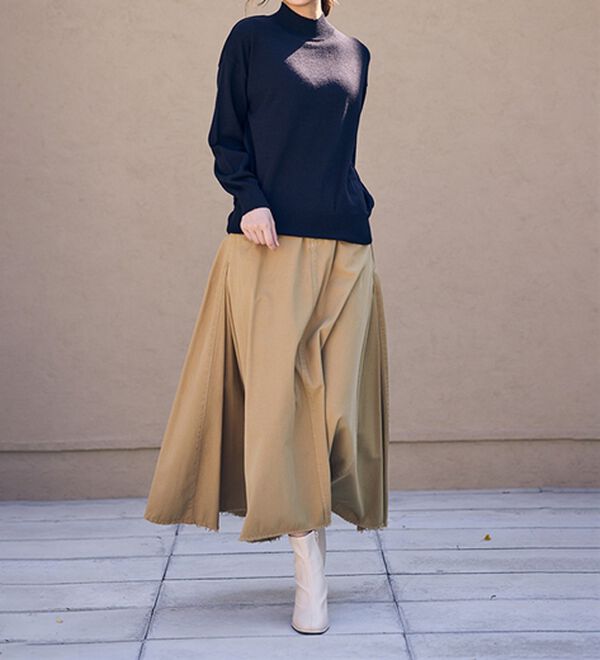 RANAN（ラナン）の「もちもちベーシックニット（Vネック・ハイネック）（ニット・セーター）」｜詳細画像