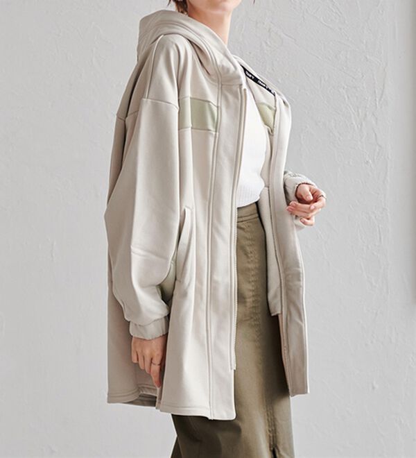 RANAN（ラナン）の「＜ｐｕｍａ＞ワンライン　フリースフーディ（ハーフコート）」｜詳細画像