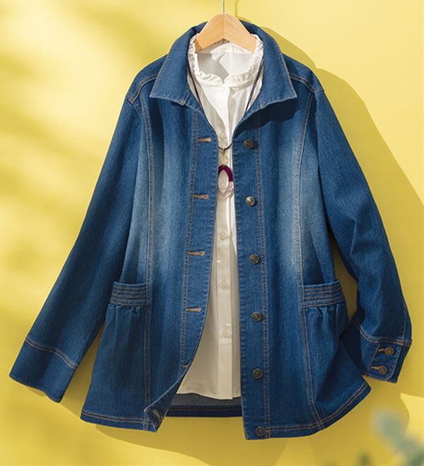 ルフラン（ルフラン）の「スタンドカラーデニムジャケット（その他ジャケット）」｜詳細画像