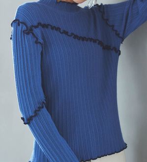 RANAN（ラナン）の「メローステッチ配色リブニット（ニット・セーター）」｜詳細画像