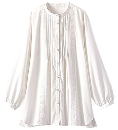 BELLUNA（ベルーナ）の「ピンタック＆華やかレースシャツチュニック（チュニック）」