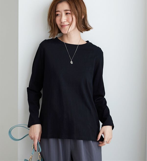 BELLUNA（ベルーナ）の「綿１００％大人顔サマ見えプルオーバー（カットソー）」｜詳細画像