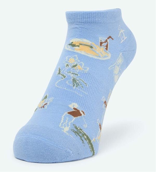 「＜マンシングウェア＞【ＤＥＯＳＣＲＥＥＮ】アンクル丈ジャガードソックス（メンズ靴下・タイツ）」｜ブルー