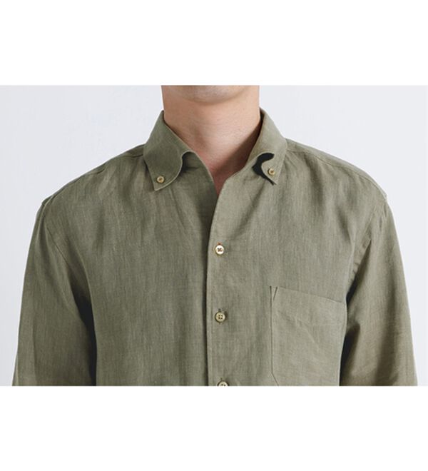 「＜コムルヴァン・オム＞大人のフレンチリネン１００％シャツ（メンズシャツ）」｜詳細画像