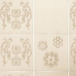 「ＮＥＷ長さ調節できるサッとパタパタ間仕切りカーテン（のれん・間仕切り・カフェカーテン）」｜花柄ベージュ