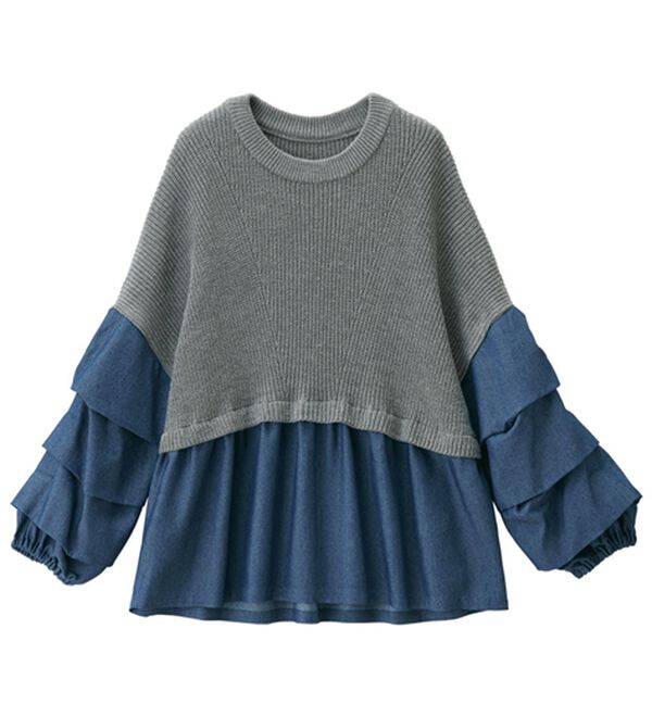 RANAN（ラナン）の「デニムドッキングニット（ニット・セーター）」｜詳細画像