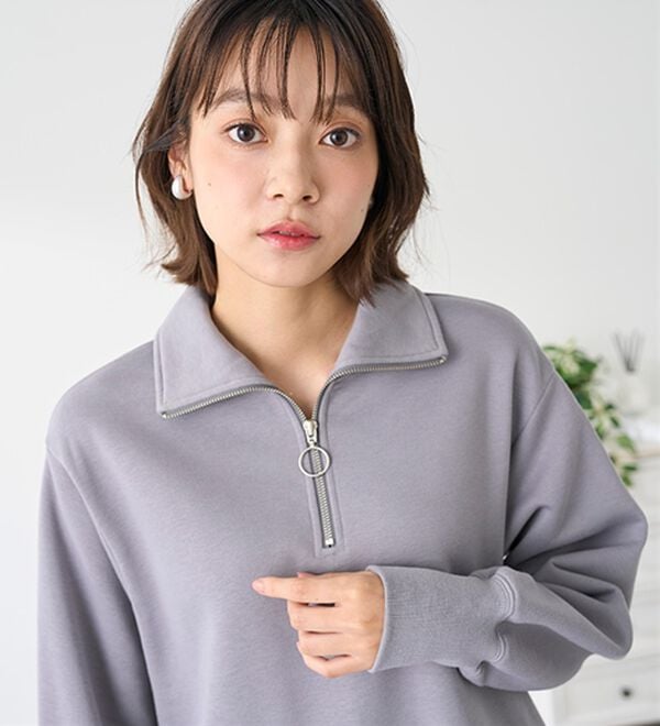 BELLUNA（ベルーナ）の「あったかキレイ！大人のハーフジップチュニック（チュニック）」｜詳細画像