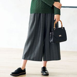 BELLUNA（ベルーナ）の「ギャザーウエストチェックワイドパンツ（ワイドパンツ・ガウチョ）」｜詳細画像