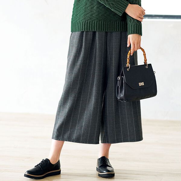 BELLUNA（ベルーナ）の「ギャザーウエストチェックワイドパンツ（ワイドパンツ・ガウチョ）」｜詳細画像