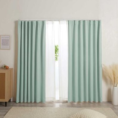 iellio（イエリオ）の「防炎＆１・２級遮光＆断熱保温＆ＵＶ見えにくいレース付カーテンセット＜４枚組・防炎・遮光１級・洗える・無地・レースカーテン＞（ドレープカーテン）」