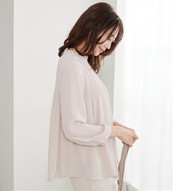 BELLUNA（ベルーナ）の「【新色追加】〈セレモニースタイル〉細プリーツデザインブラウス（ブラウス）」｜詳細画像