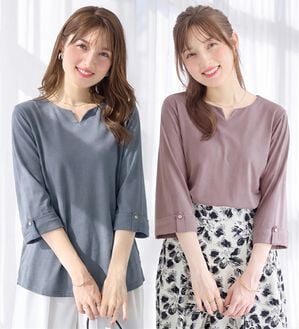 alotta（アロッタ）の「華奢見せ叶う！金ボタンデザイントップス（カットソー）」｜詳細画像