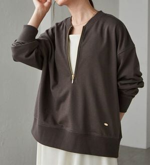 RANAN（ラナン）の「フロントハーフジップスウェット（トレーナー・スウェット）」｜チャコール