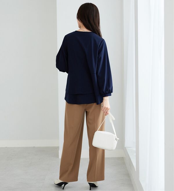 BELLUNA（ベルーナ）の「【再入荷】ボリューム袖美人顔バックフレアーＴブラウス（ブラウス）」｜詳細画像