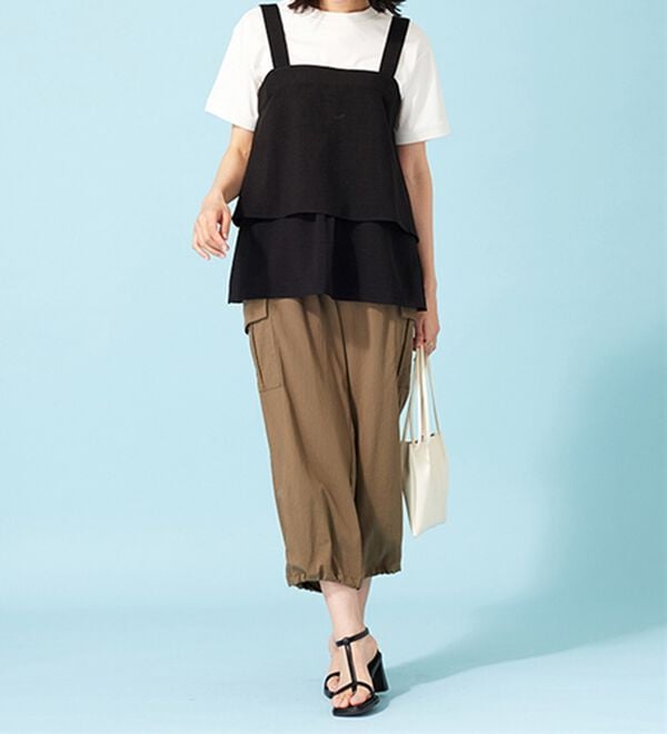 BELLUNA（ベルーナ）の「サラリ麻調素材ビスチェセットアップ（セットアップ）」｜詳細画像