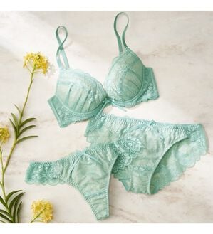 YU'NOW（ユナウ）の「【３点セット】ヌーディーレースブラ＆ショーツ＆Ｔバック（ブラジャー＆ショーツセット）」｜詳細画像