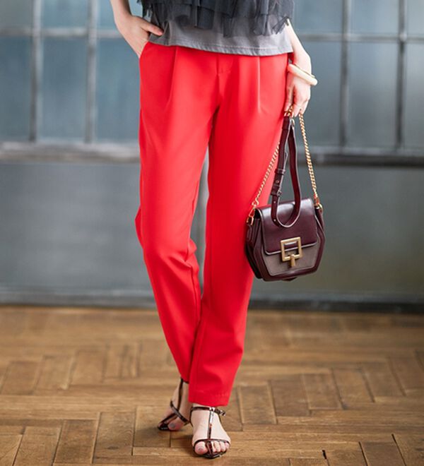 RANAN（ラナン）の「【選べる股下】美脚シルエットタックパンツ（股下６１・６５ｃｍ）（フルレングスパンツ）」｜詳細画像