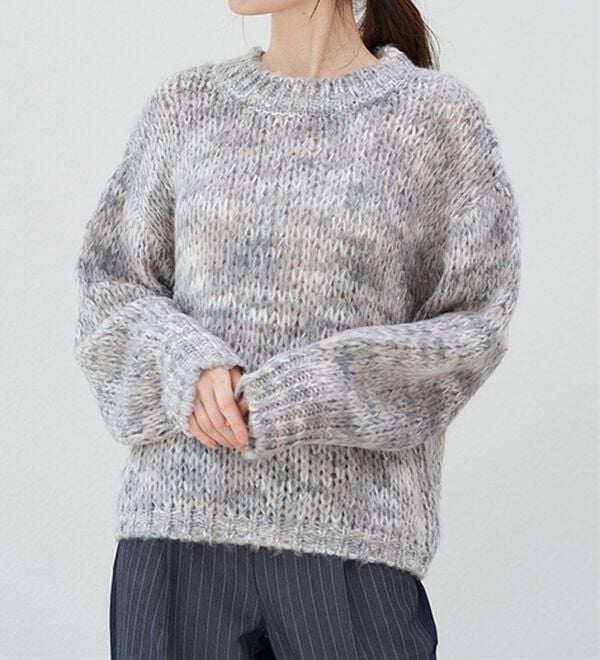 RANAN（ラナン）の「ミックスカラーシャギーニット（ニット・セーター）」｜グレー系