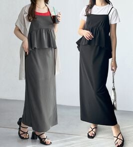 GeeRA（ジーラ）の「楽ちん！ペプラムキャミワンピース（カットソーワンピース）」