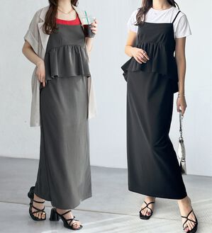 GeeRA（ジーラ）の「楽ちん！ペプラムキャミワンピース（カットソーワンピース）」｜詳細画像