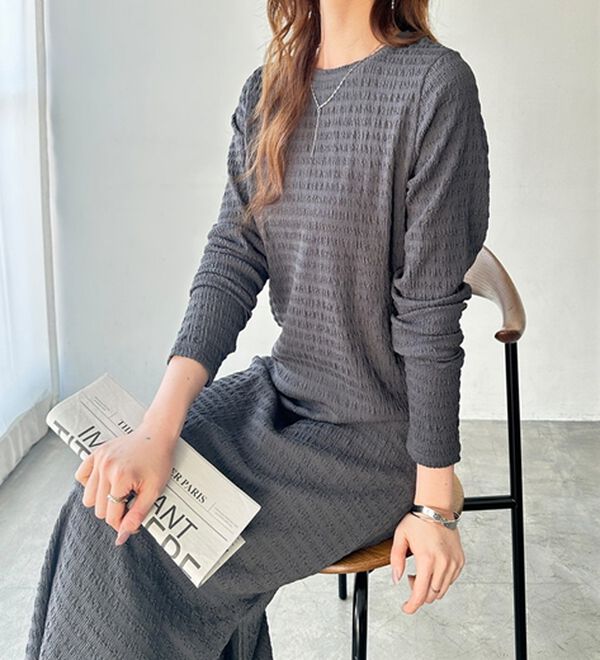 GeeRA（ジーラ）の「全骨格対応！選べるネックジャガードワンピ―ス（カットソーワンピース）」｜詳細画像