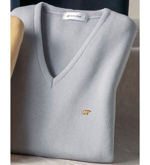 「＜ゴールデンベア＞国産上質カジュアルニットベスト（メンズベスト）」｜シルバーグレー