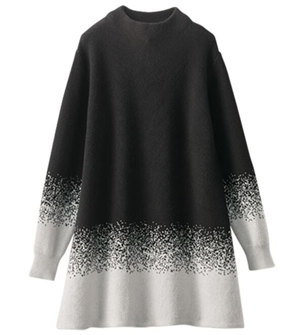 雪が降るジャカードニットチュニック - ベルーナ【公式】