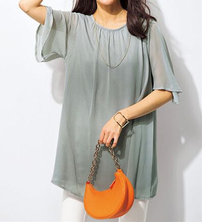 BELLUNA（ベルーナ）の「ふわり涼やか！楊柳シフォン重ねチュニック（チュニック）」