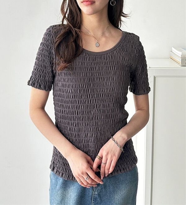 GeeRA（ジーラ）の「バレエネックシャーリングカットソー（カットソー）」｜詳細画像