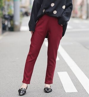 A HAPPY MARILYN（アハッピーマリリン）の「【Ｍ～８Ｌ】楽ちん暖かスキニーパンツ（スリム・スキニーパンツ）」｜ボルドー