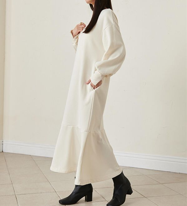 RANAN（ラナン）の「＜ＨＩＧＨ　ＳＰＥＣ＞毛玉になりにくい！ペプラムデザインワンピース（その他ワンピース）」｜詳細画像